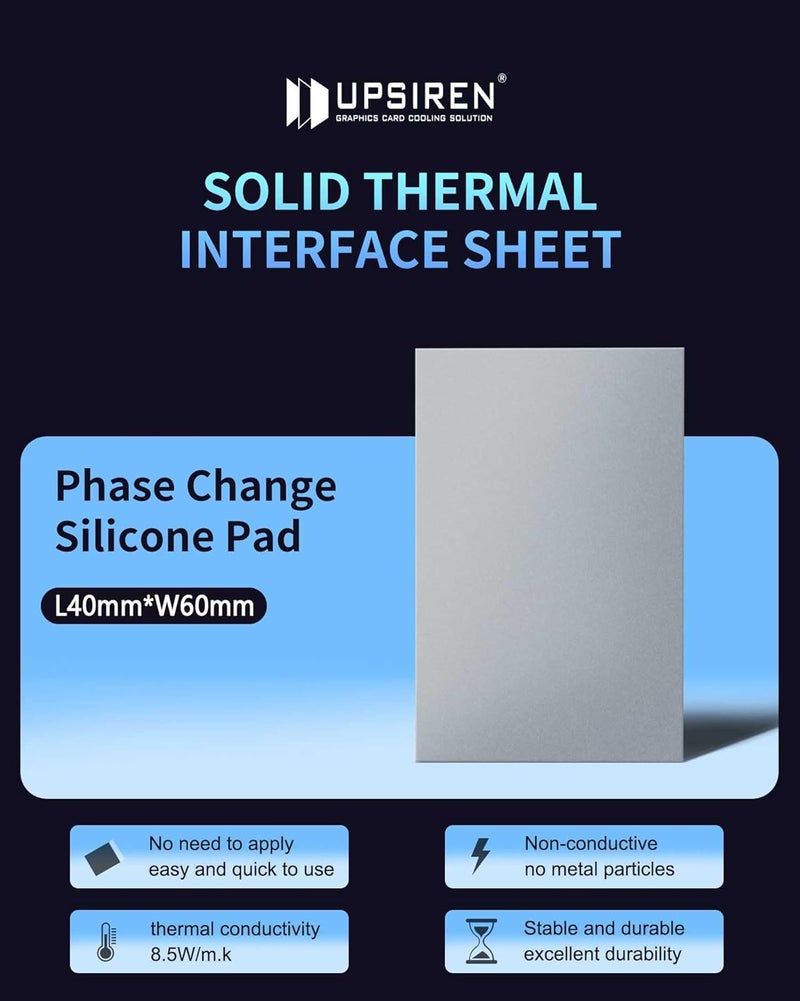 UPSIREN PCM-1 Phase Change GPU Thermal Pad, High Conductive Silicone Grease 8.5W/mK CPU Thermal Paste for PS5 Steam Deck CPU GPU SSD M.2 Laptop (30 * 40 * 0.25MM) - Image 4